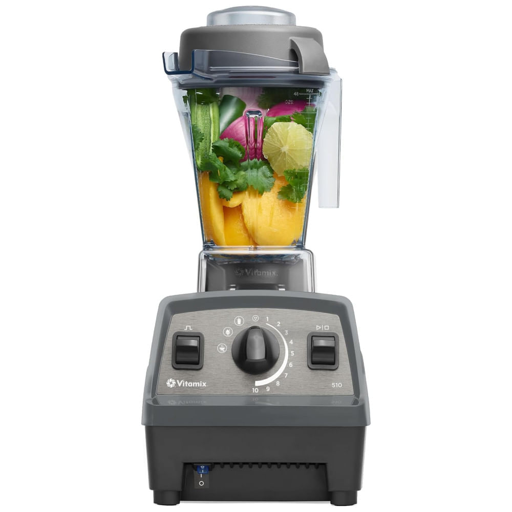 Miniatura Liquidificador Profissional 1,4L com 10 Velocidades, 3 Programas Predefinidos, Função Pulsar e Livre de BPA, 110V 1380W, Vitamix Propel 510, Cinza 110v