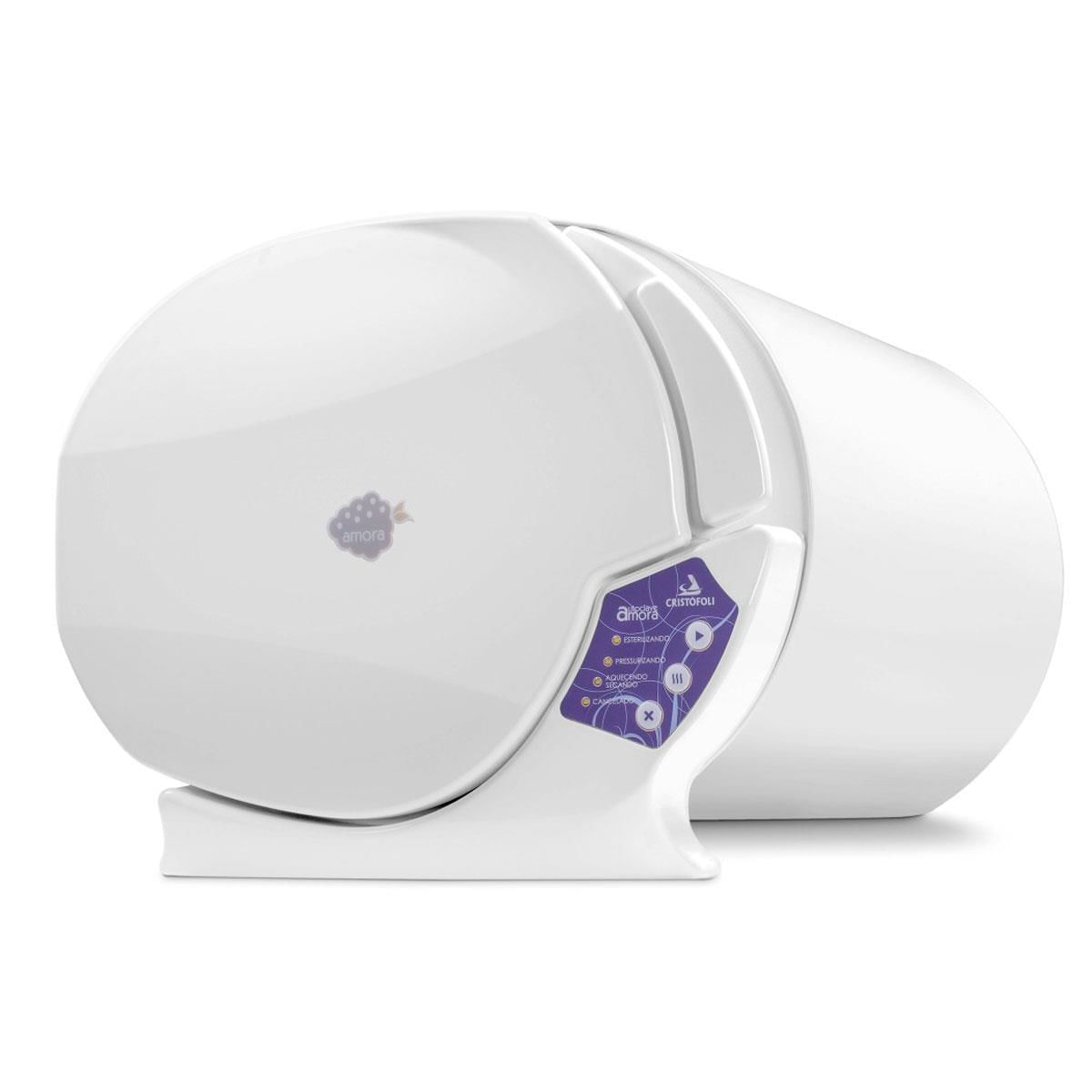 Miniatura Autoclave Amora Cristófoli + Envelopes Esterilização Aço inox - Branca - Caixa - Autoclave - Bivolt - Cristofoli