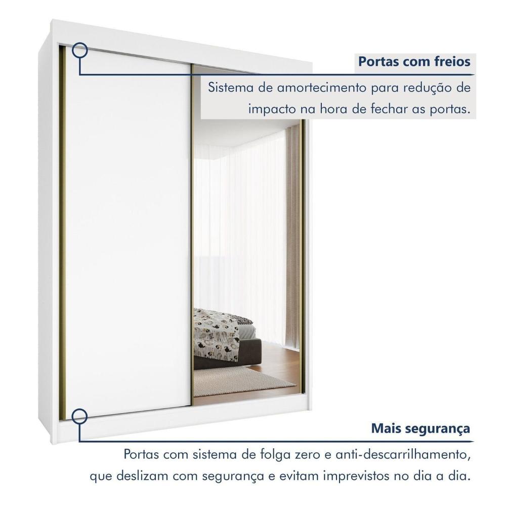 Guarda-roupa Casal 2 Portas de Correr 100% Mdf Branco