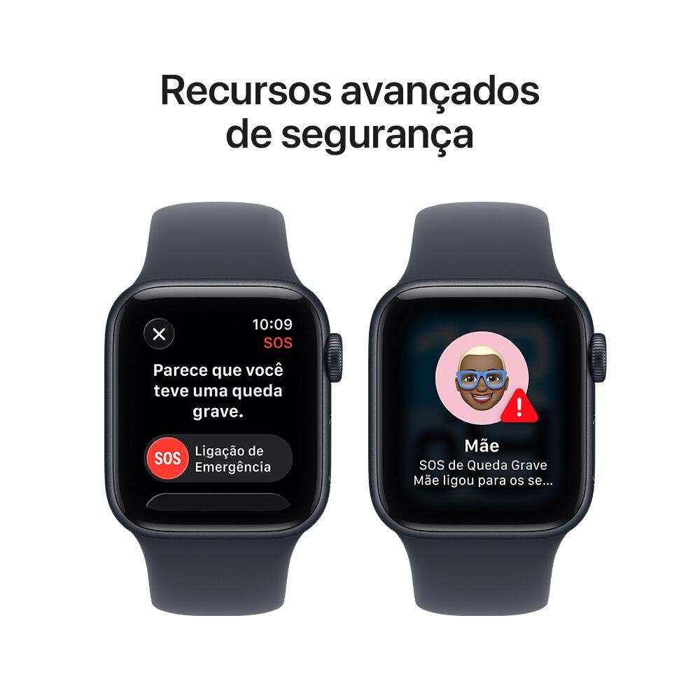 Apple Watch SE 3 GPS - Caixa meia-noite de alumínio – 44 mm - Pulseira esportiva meia-noite – M/G