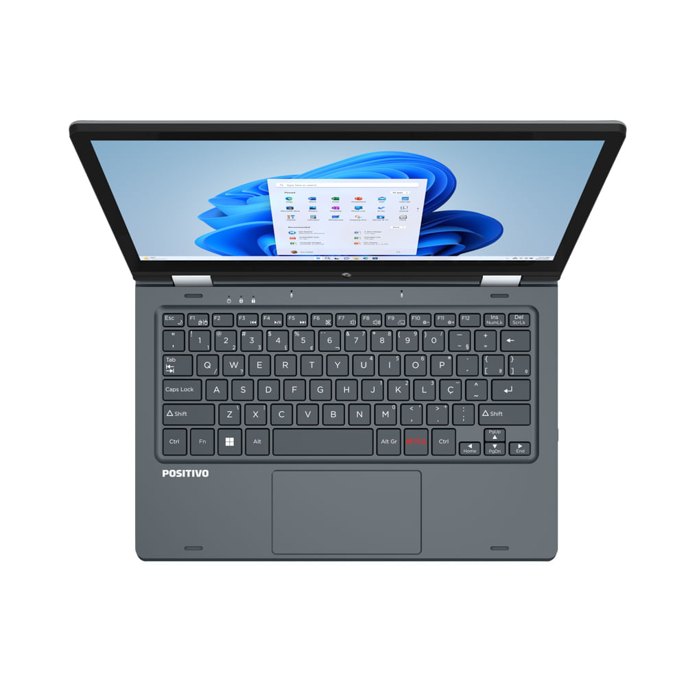 Miniatura Notebook 2 em 1 Positivo Duo C4128B-3 Intel Celeron Dual Core Windows11 Home 11,6" - Cinza Escuro - Inclui Microsoft 365*