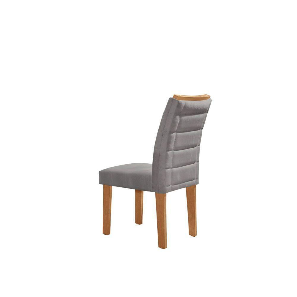 Miniatura Conjunto Mesa 160x80 Com Tampo Em Vidro 6 Cadeiras Grafite