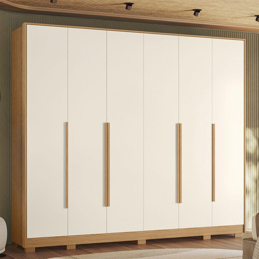Miniatura Guarda Roupa Casal 270cm 6 Portas Fascine A02 Off/freijó - Mpozenato