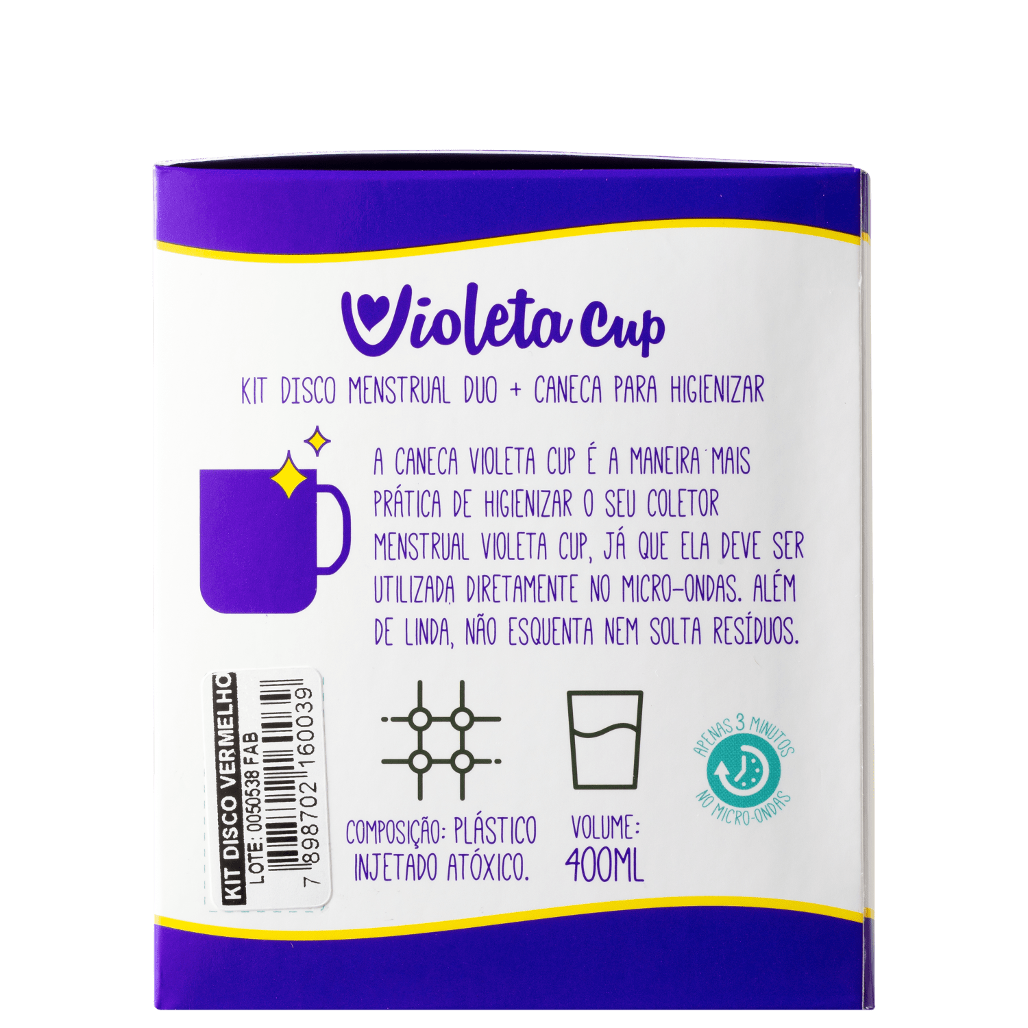 Miniatura Kit Violeta Cup Disco Menstrual Duo Vermelho (2 Produtos)