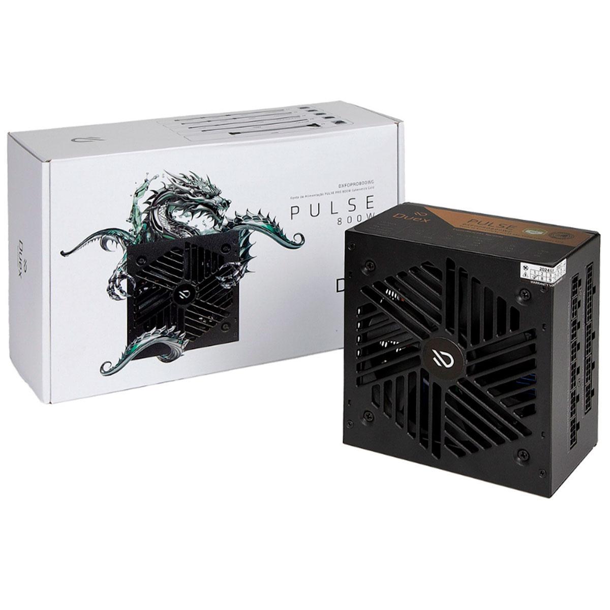 Miniatura Fonte 800W Atx Duex, Bivolt Automático, Pulse 80 Plus Gold,