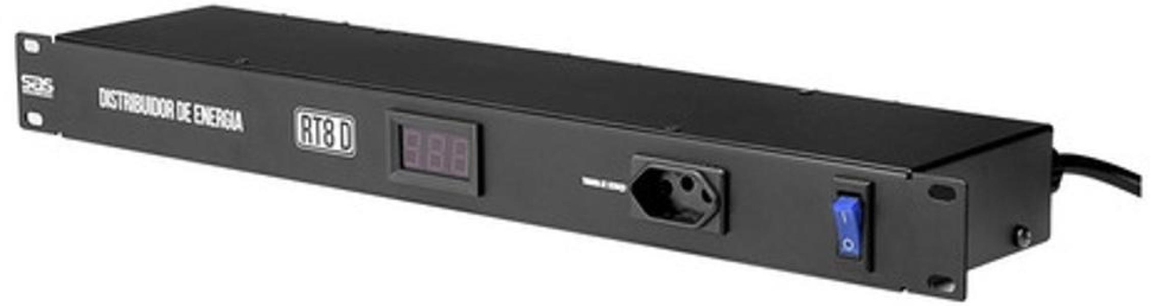 Miniatura Régua 8 Tomadas Rt8D Rack 19 Polegadas Com Display 110/220V