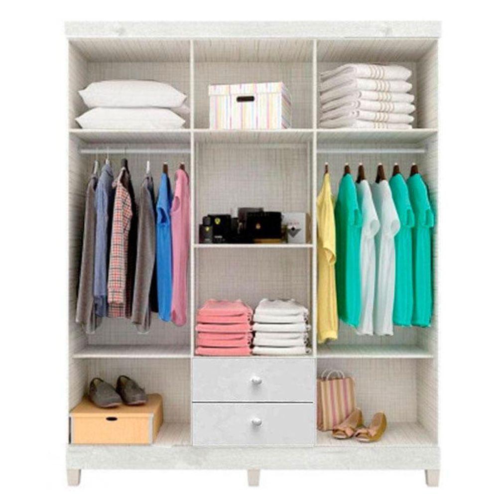 Miniatura Guarda Roupa Infantil Baby Kids 6 Portas Branco Brilho - Incorplac