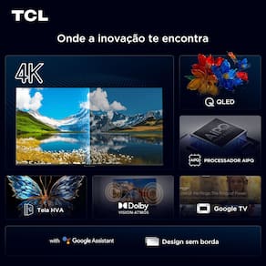 Miniatura Smart TV 65” TCL QLED 4K Ultra HD 65P7K com Sistema Operacional Google TV, HDR10+, HDMI 2.1, Chromecast built-in, Dolby Vision e Atmos TV 65" TCL QLED 65P7K 4K UHD HDMI/USB/WIFI