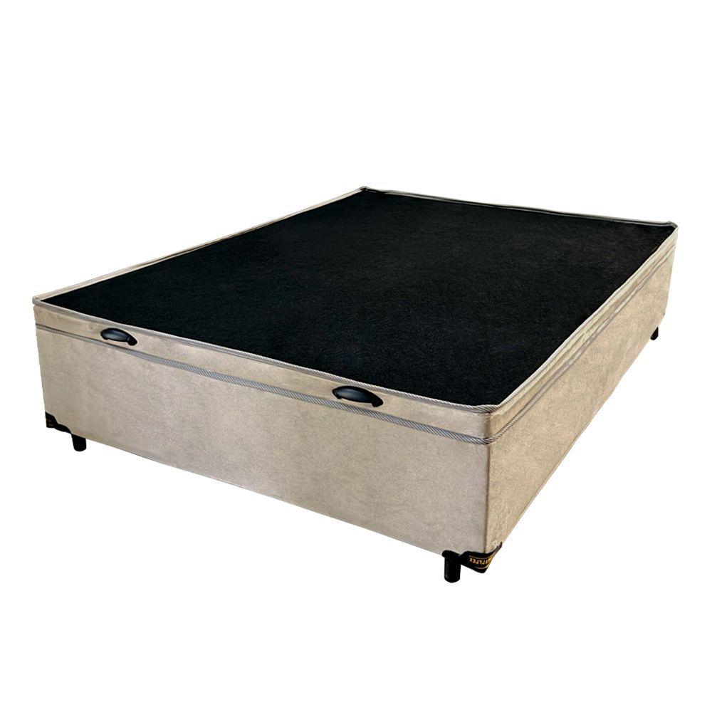Miniatura Base Cama Box Bau Articulado Casal 1,88x1,38x0,40 Suede E Bege