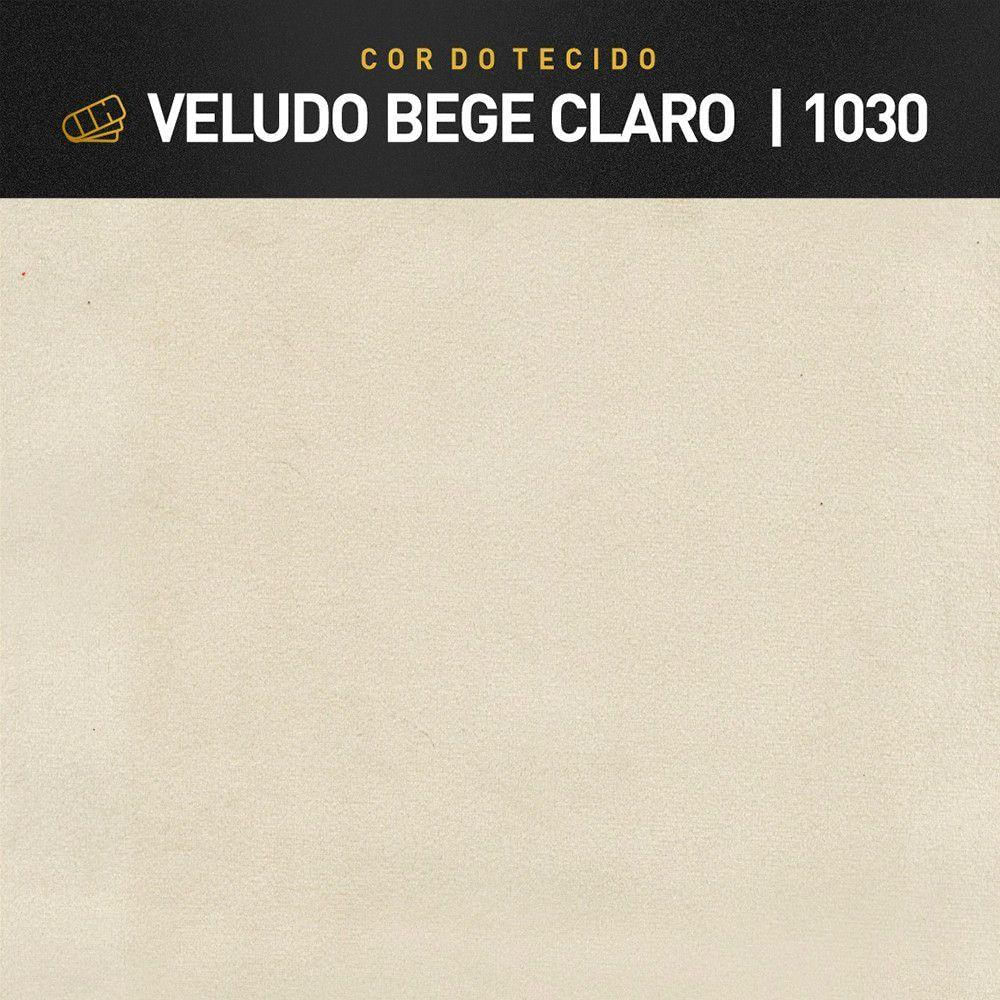 Miniatura Puff Banqueta Luxo Eros Castellar Móbile Bege Claro