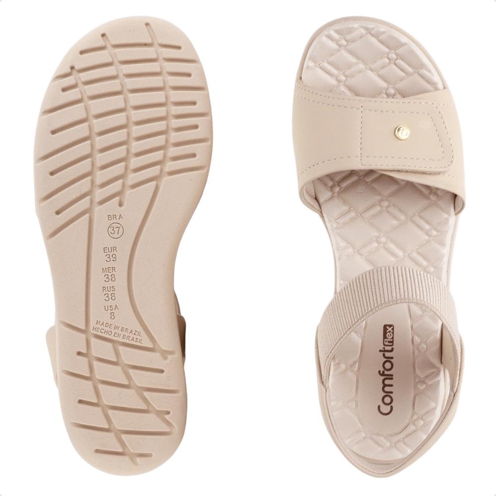 Sandália Comfortflex Anabela Feminina Creme / Bege - 34