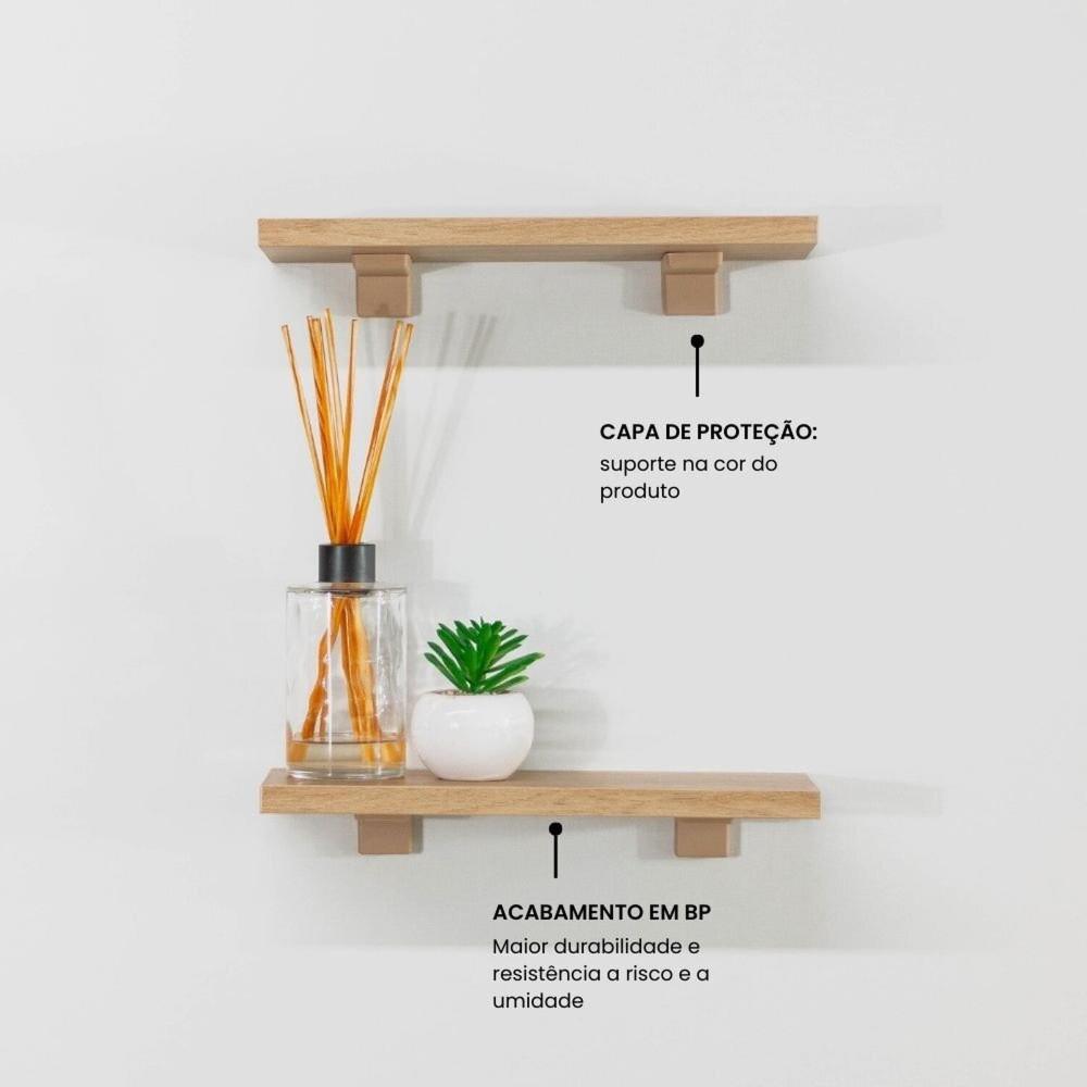 Kit de Prateleiras Elan 300x100x15 com Suporte Organização Decoração Itapuã