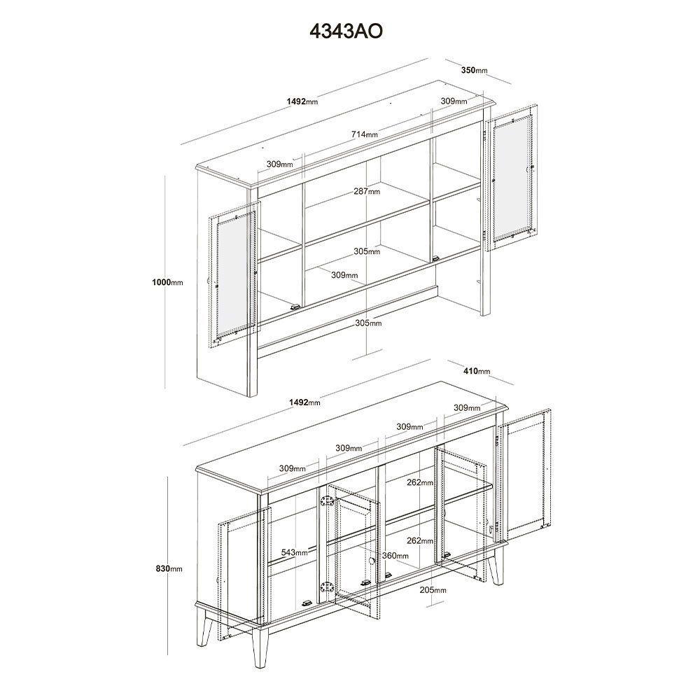 Miniatura Arca E Oratório 6 Portas - Madeira Maciça - Preto