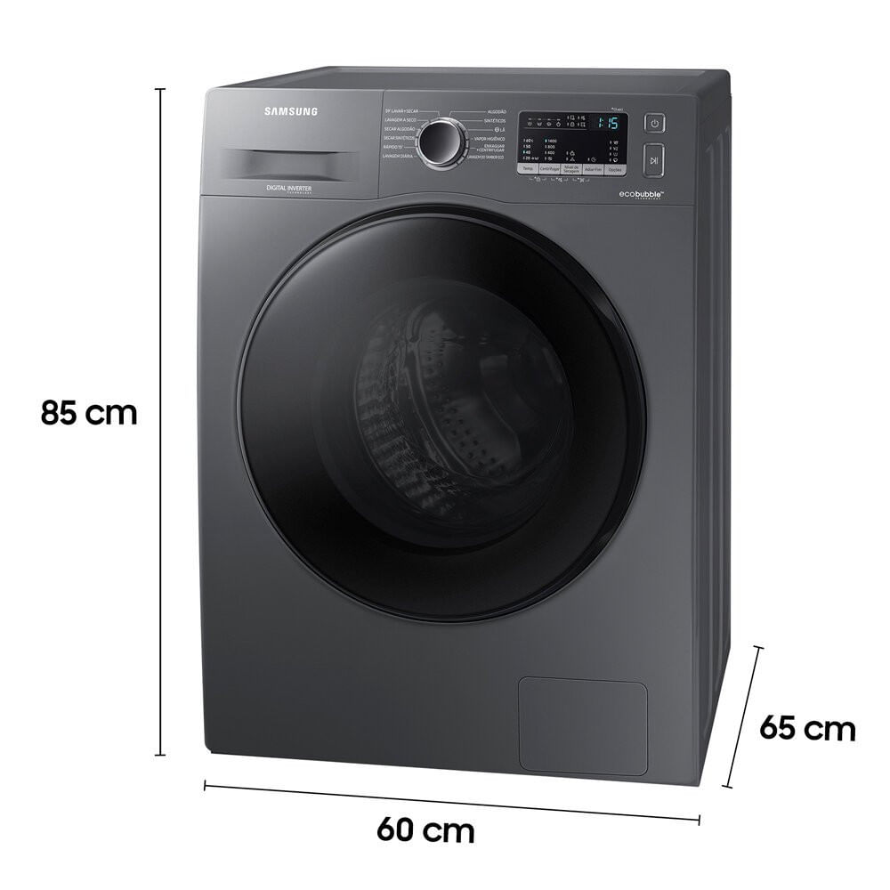 Lava e Seca Samsung Ecobubble 11 Kg Smart Check WD11A Inox Look - 110V