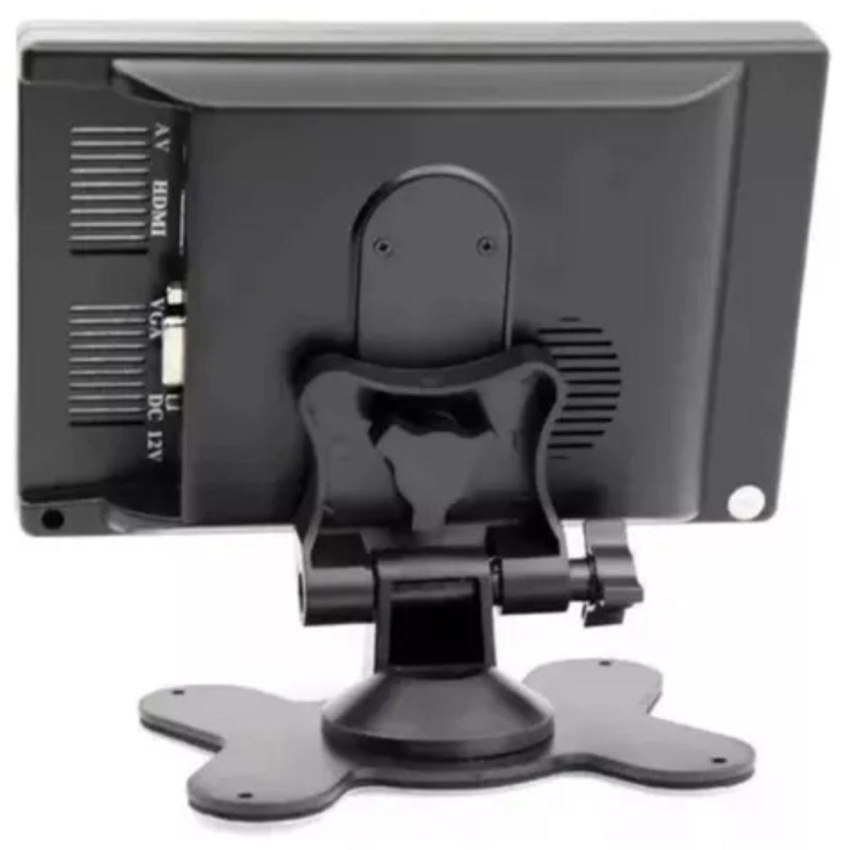 Miniatura Monitor Digital Lcd 7' P/Cftv, 12V, Colorido Hdmi, Vga, Av