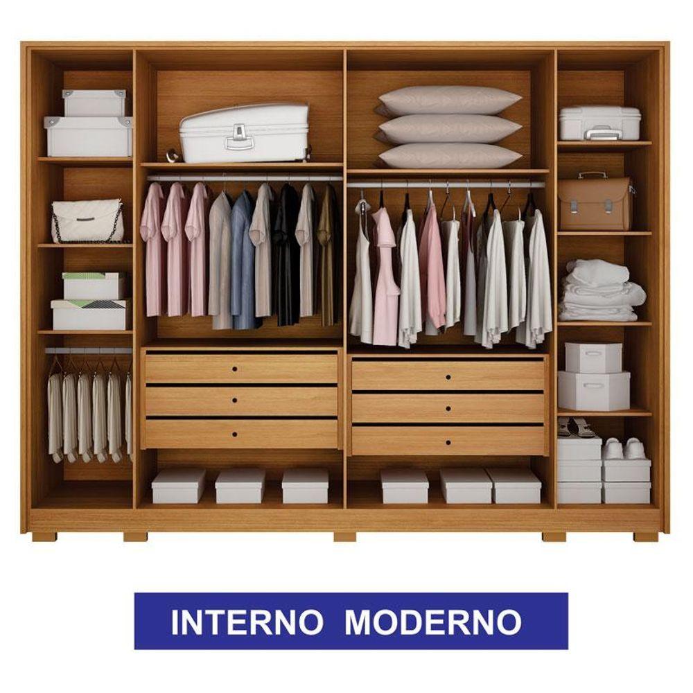 Miniatura Guarda Roupa Casal Ares 6 Portas Com Espelho Cinamomo Off-white Com Cômoda Rubi 4 Gavetas Cinamomo Off-white - Leifer