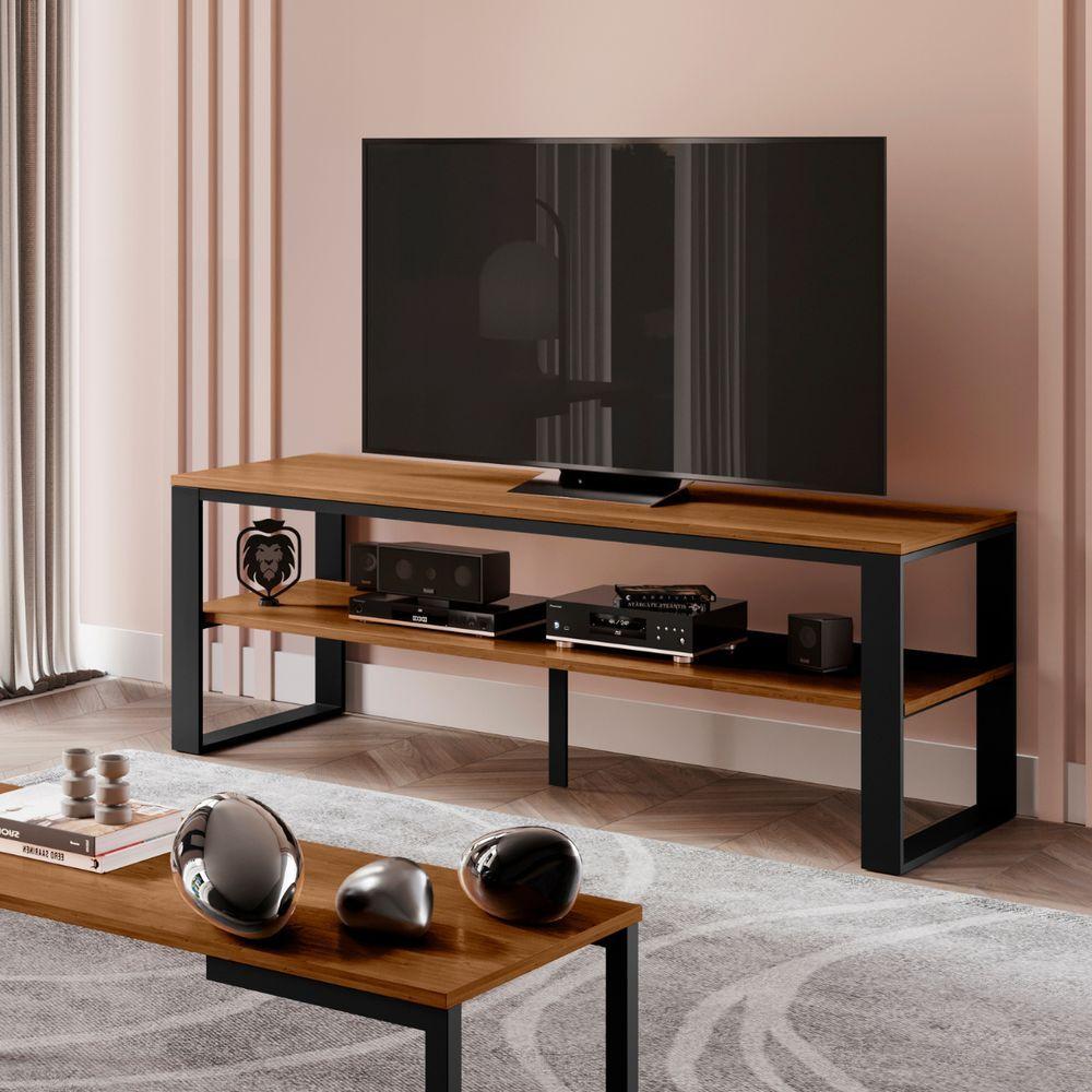 Miniatura Rack Para Tv Até 75 Polegadas Aparador Buffet Estilo Industrial Innovare Decorativo