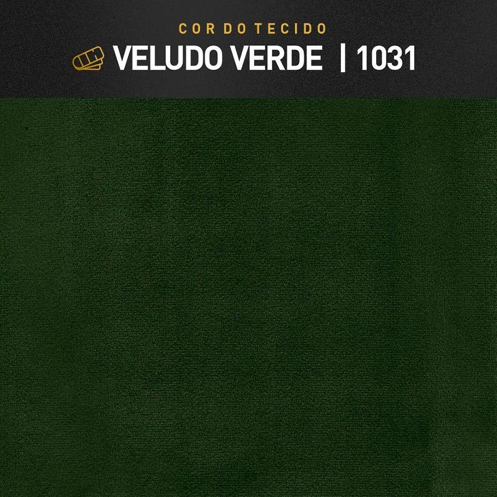 Miniatura Puff Banqueta Veludo Eros Madeira Maciça Castellar Móbile Verde