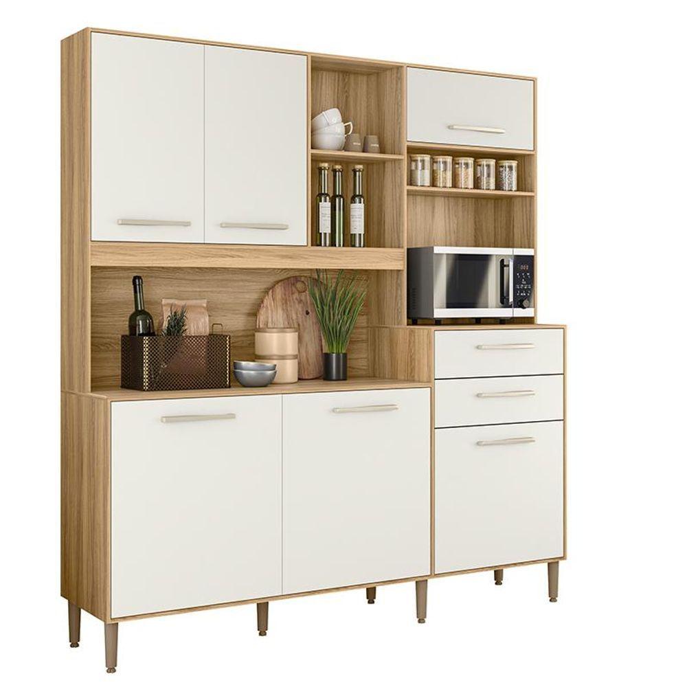 Miniatura Armario Cozinha 6 Portas E 2 Gavetas Salsa Freijo/off White Cristal Freijo/off White Cristal