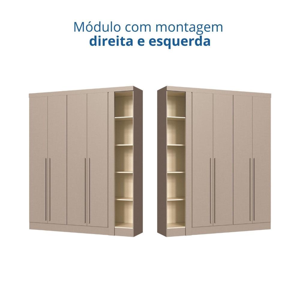 Miniatura Módulo Guarda-roupa de Canto 4 Portas 2 Gavetas Infinity Duna