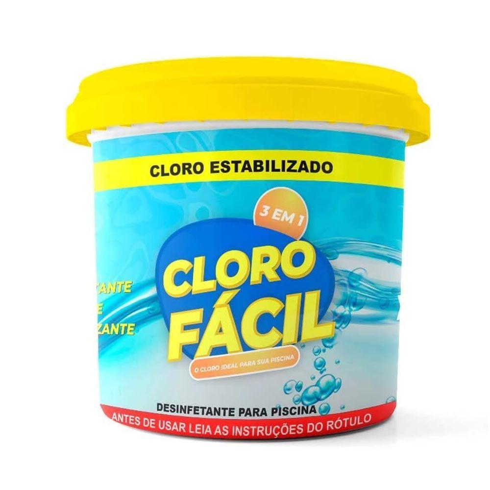 Miniatura Cloro Fácil Granulado 3 Em 1 Para Piscinas 10kg Balde Ultraclor