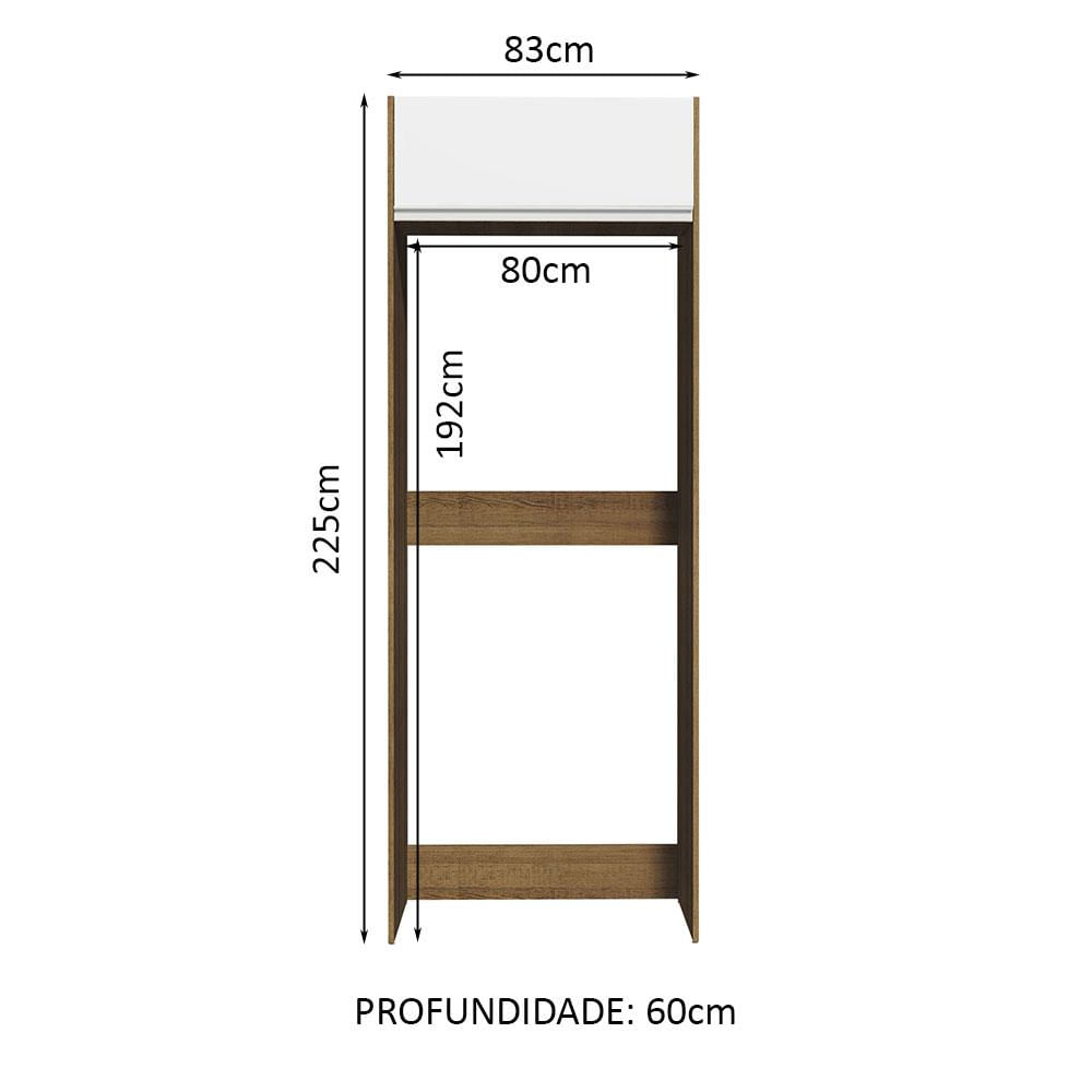Miniatura Porta Geladeira 1 Porta Basculante Rustic/Branco Glamy Madesa Rustic/Branco