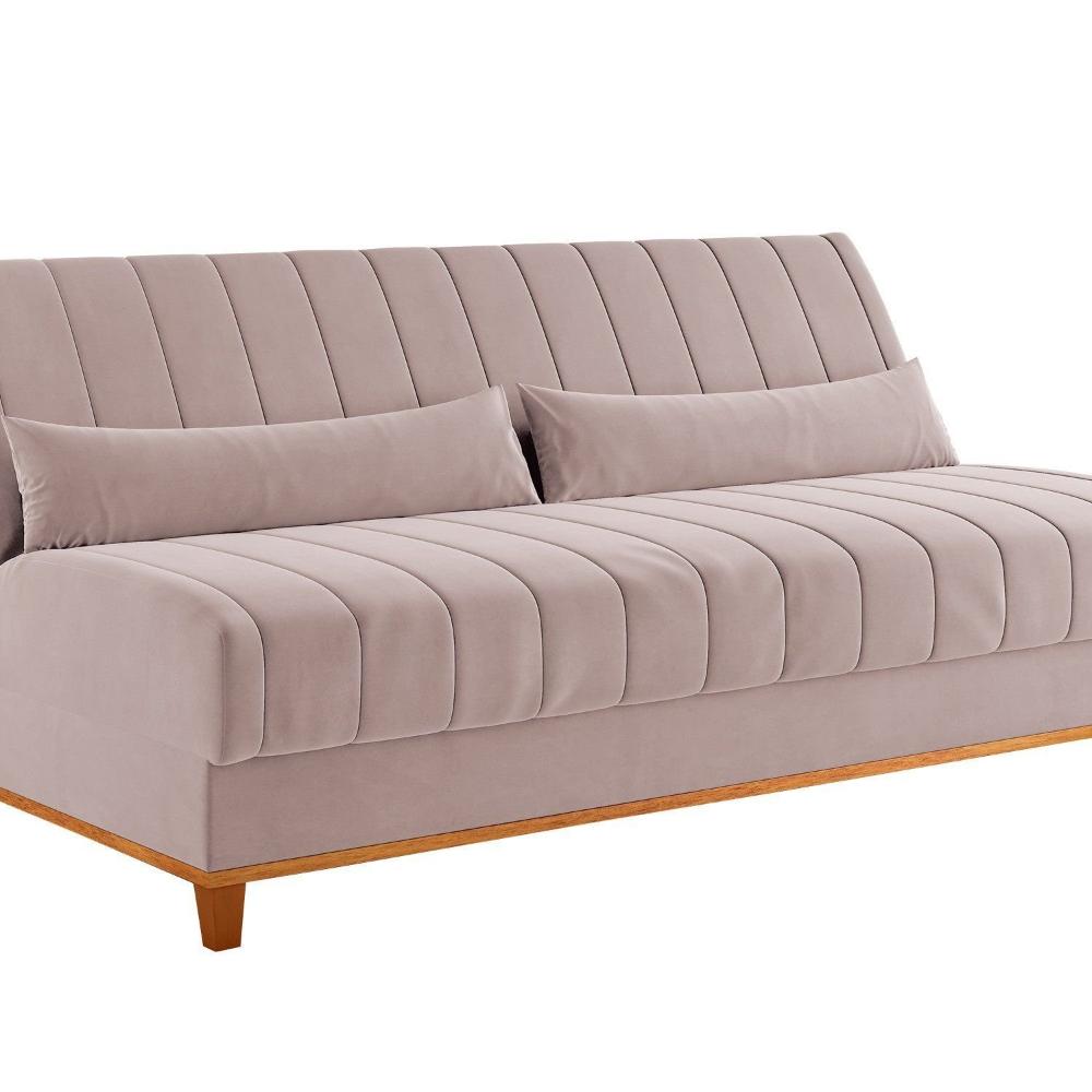 Miniatura Sofá Cama 180cm Reclinável 3 Lugares Rosa
