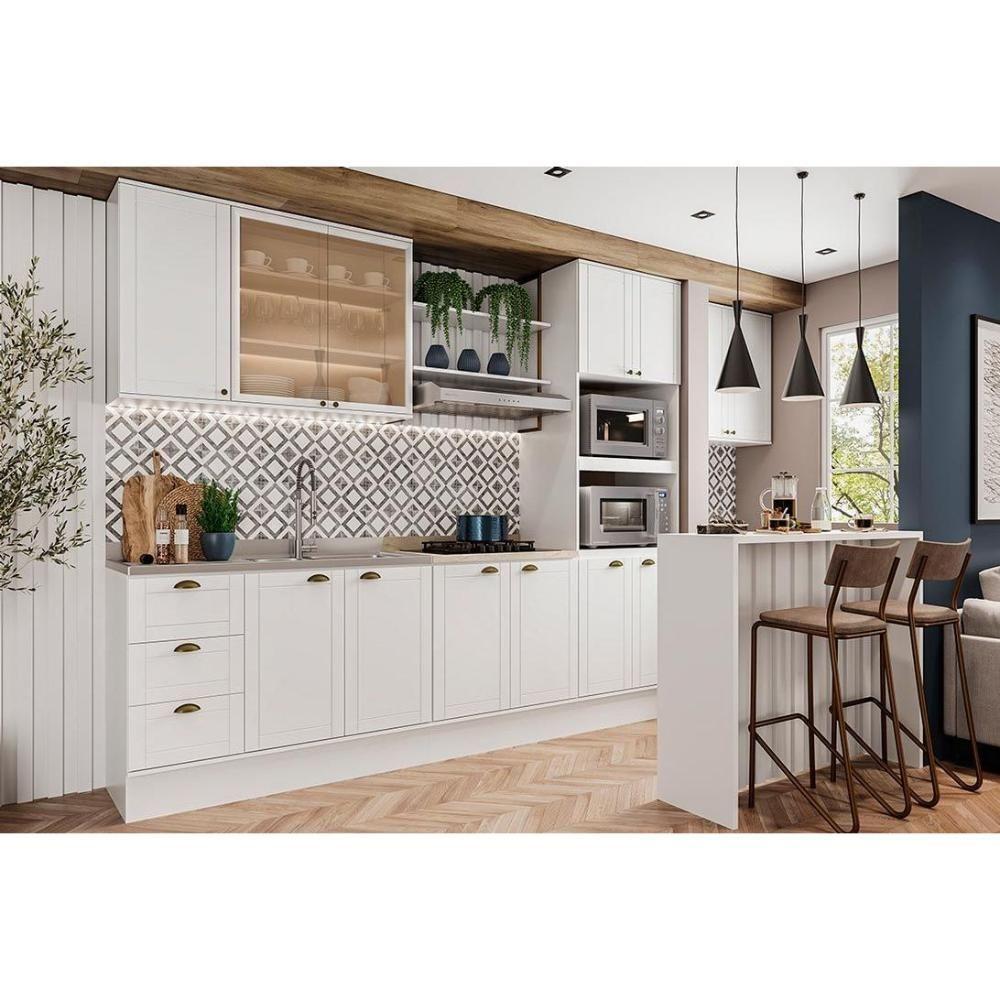 Miniatura Balcão Ilha Cozinha Gourmet Bancada Bella 2613 120cm Branco