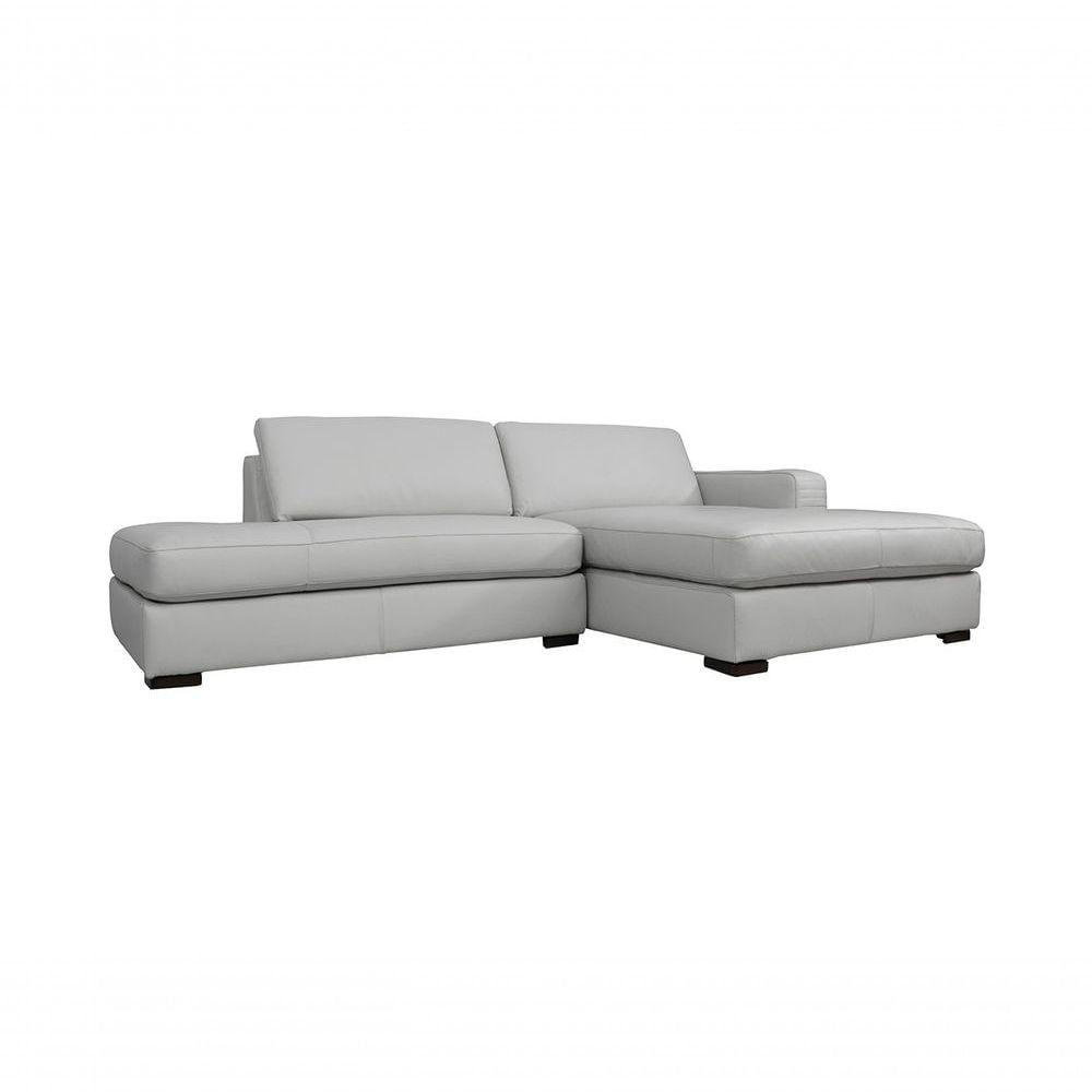 Miniatura Sofá De Couro Com Chaise N.y. 3 Lugares Off White 2,74 M - Mempra