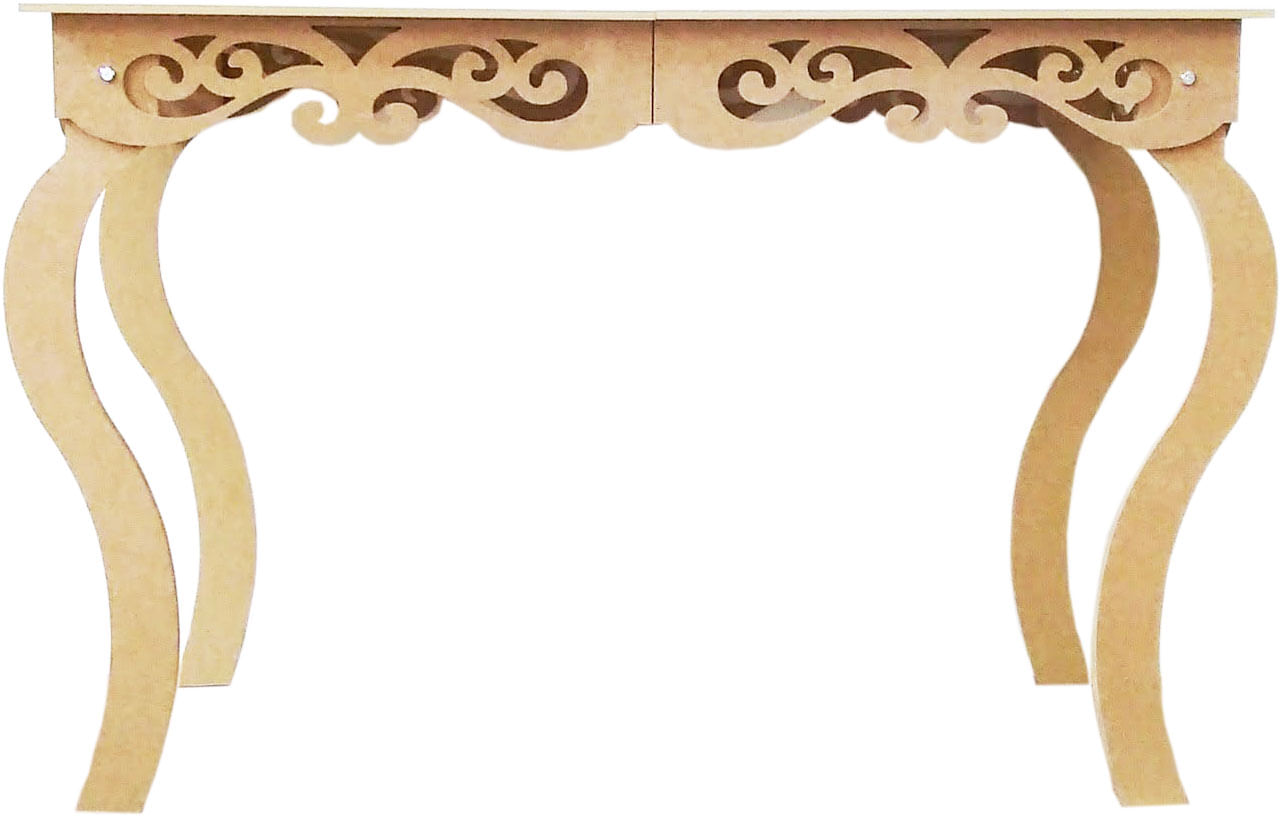 Miniatura Mesa Provençal Arabesco 120x60 Altura 80 cm Festas Mdf Cru