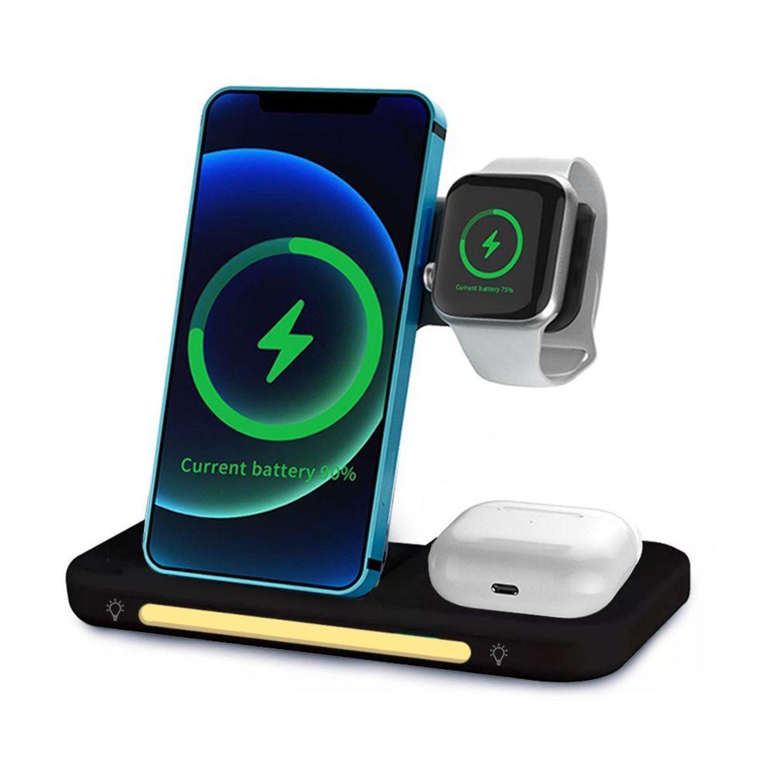 Miniatura Carregador Sem Fio 3 Em 1 Kaidi Knc-9097 Dobrável - Anatel