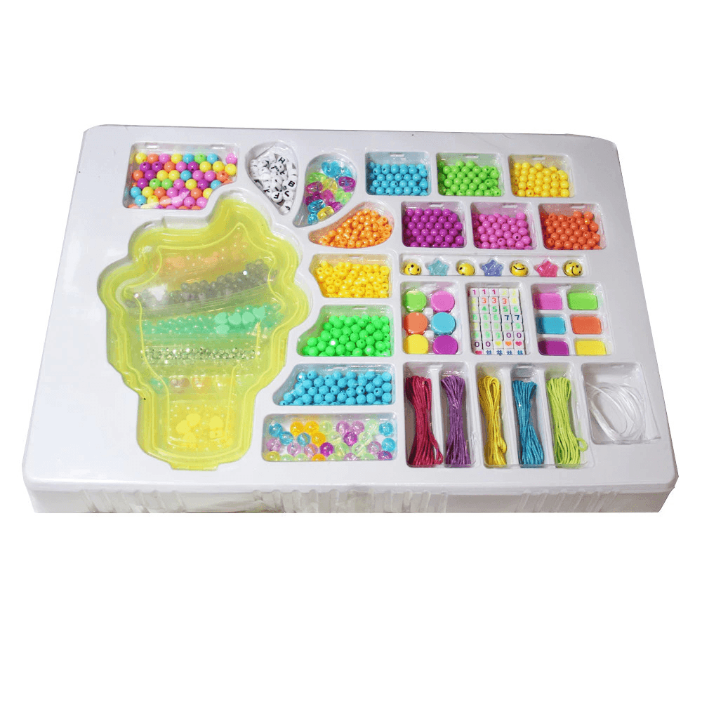 Miniatura Kit Miçangas Infantil Glamour Beads Criativos escolha o seu Amarelo