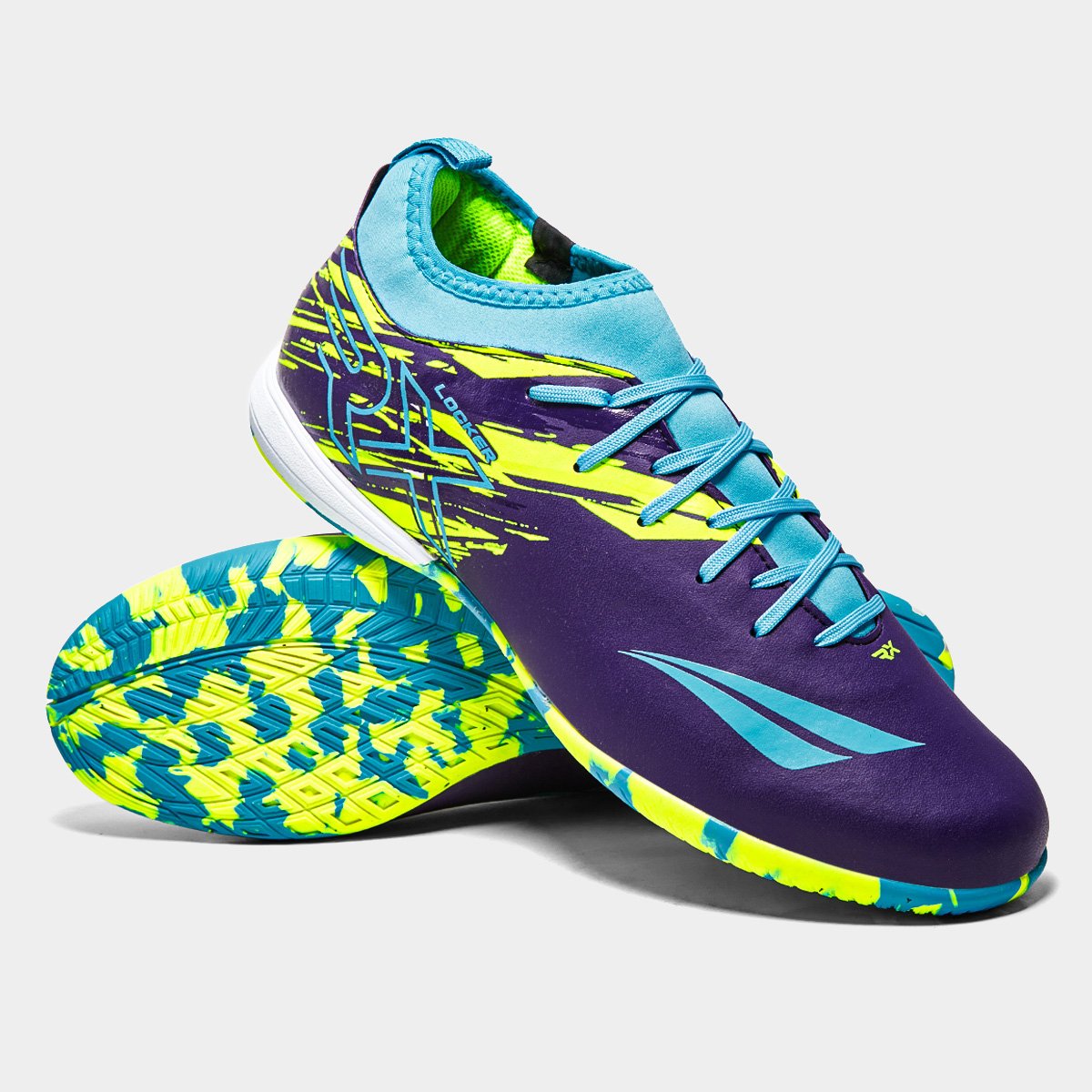Miniatura Chuteira Futsal Penalty Rx Locker Y-4 Masculina Roxo+Amarelo - 44