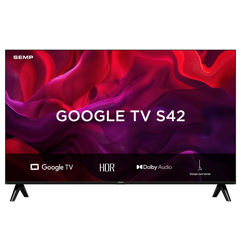 Miniatura Smart TV Semp 43 Polegadas LED Full HD S42 WiFi Bluetooth Google TV 2 HDMI HDR10 Dolby Audio 43S42