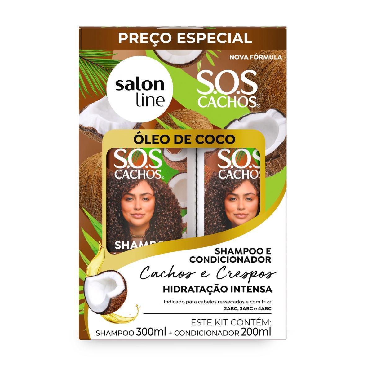 Miniatura Shampoo 300Ml + Condicionador 200Ml Óleo De Coco Salon Line