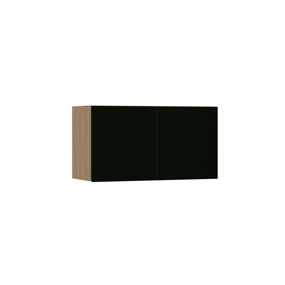 Miniatura Armário Aéreo Para Geladeira 80cm 2 Portas Slim Luciane Móve Freijó/preto