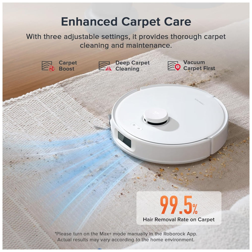 Miniatura Roborock Qrevo Curv S5X: Robô Aspirador 2 em 1 com 17.000Pa, Anti-Emaranhamento, Mop FlexiArm, Desvio Inteligente de Obstáculos.