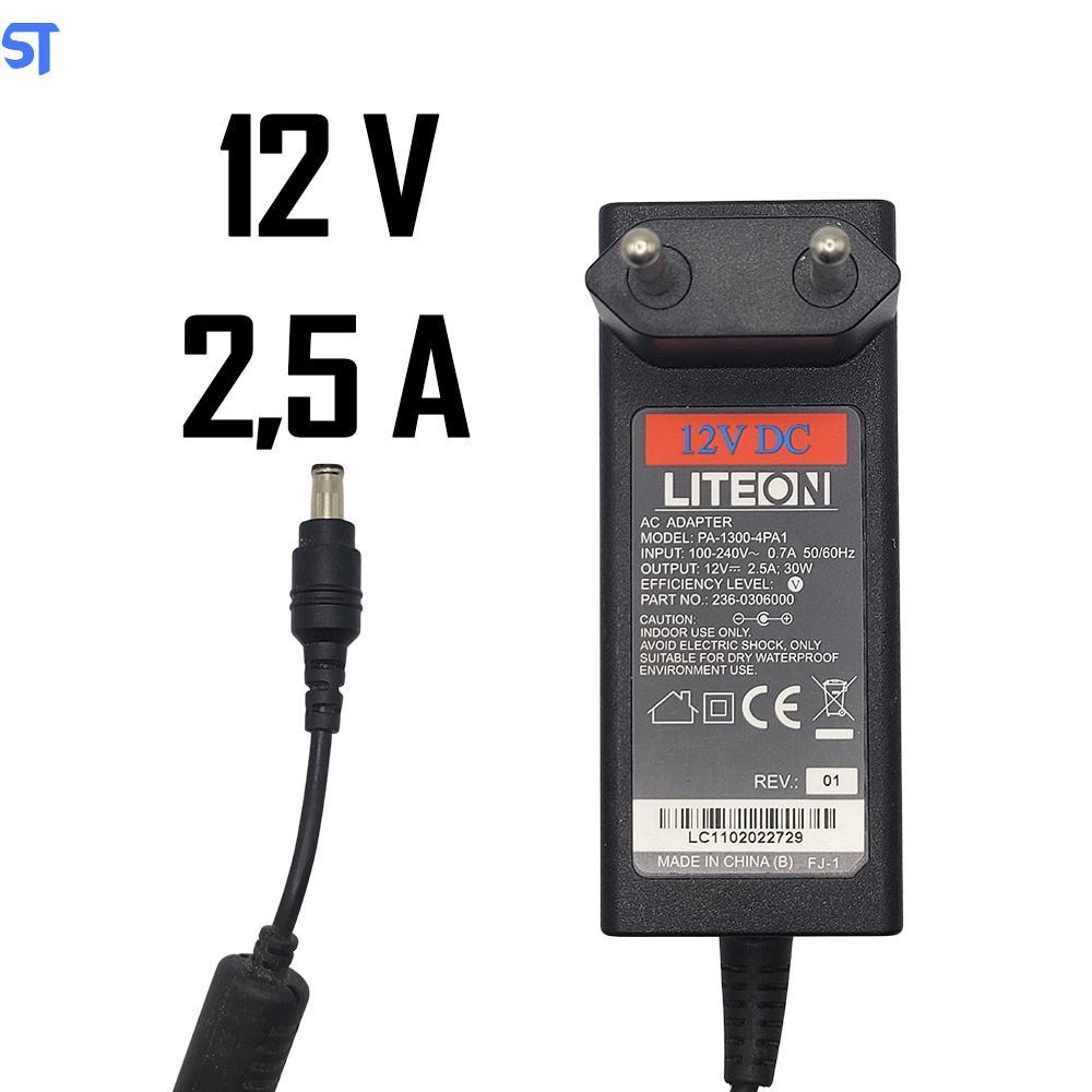 Miniatura Fonte De Alimentação Liteon 12V 2.5A 30W Pino 5,3Mm X 3,2Mm