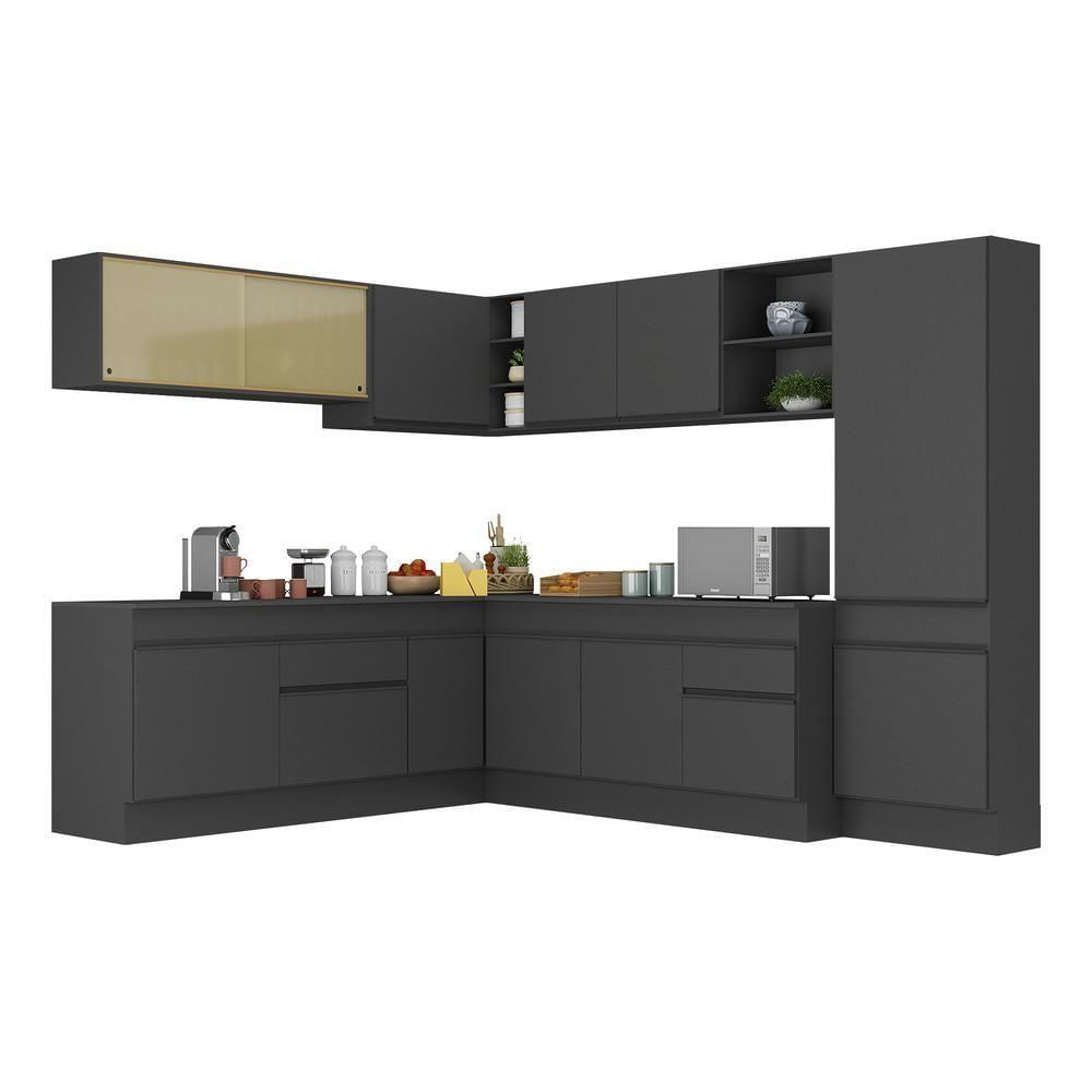 Miniatura Armário De Cozinha Completa De Canto Mp2100.895 Preto