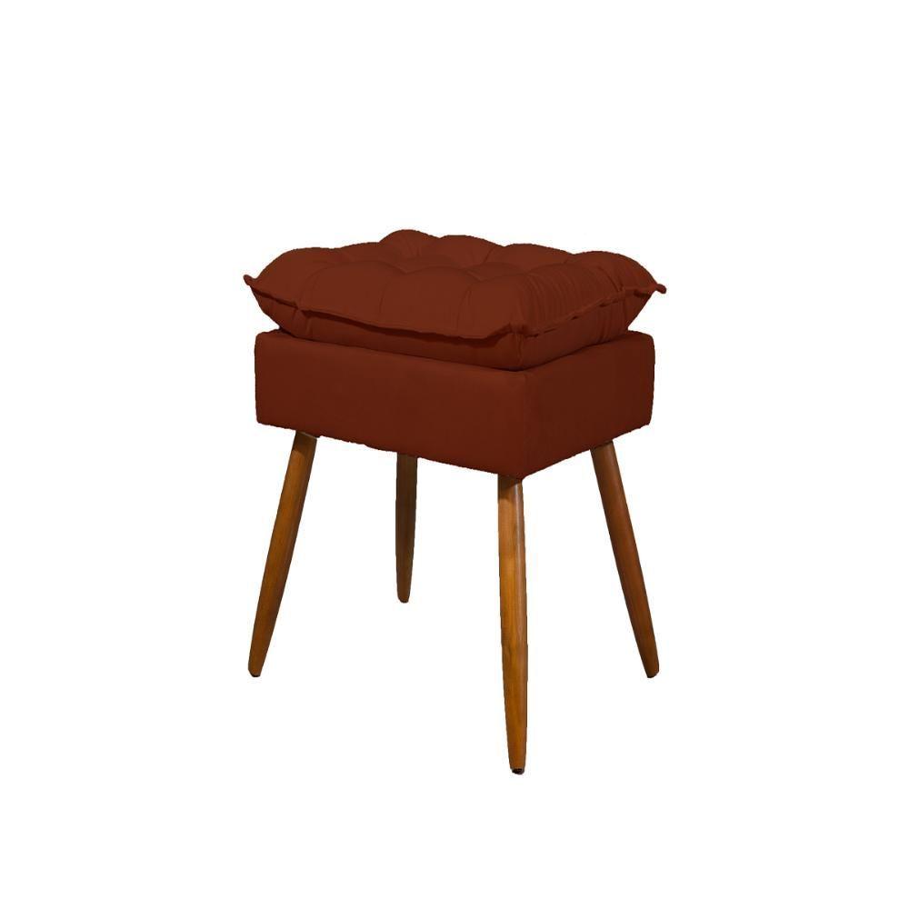Kit 2 Poltronas Luxo + 01 Puff Para Recepção Sala Quarto Terracota