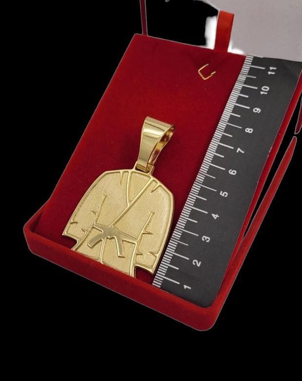 Miniatura Pingente Faixa Preta Dourado - Banhado A Ouro 18K