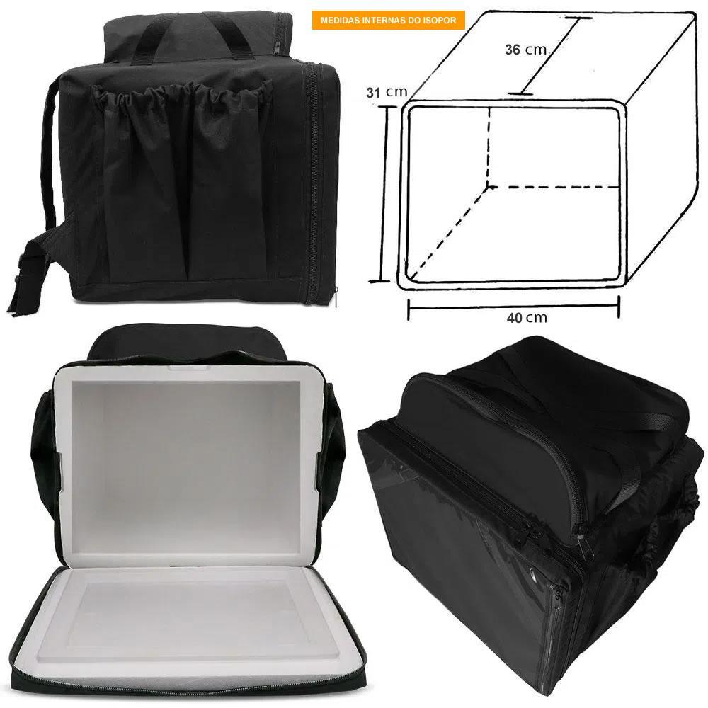 Miniatura Mochila Bag Motoboy Entregas Moto 45 Litros Com Isopor