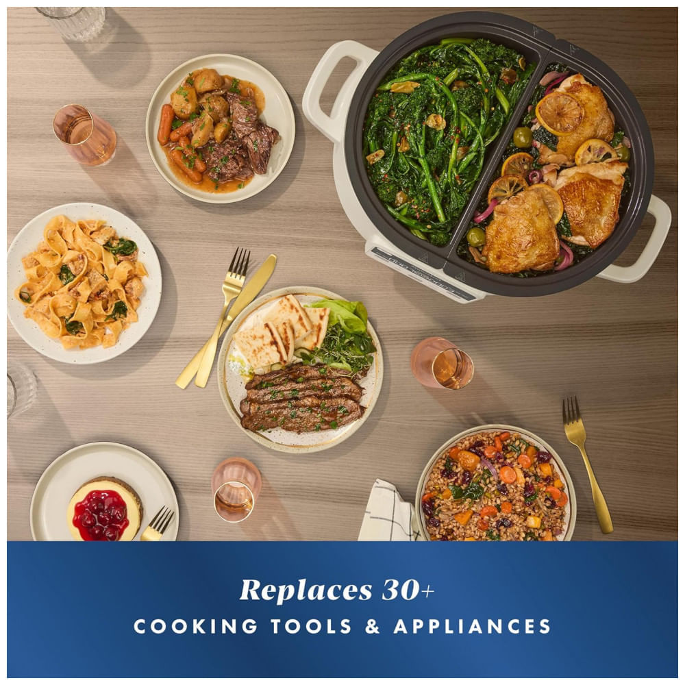 Miniatura CrockPot MultiMeal Multicooker e Panela Elétrica de Cozimento Lento Programável com Função de Assar Leite de Aveia