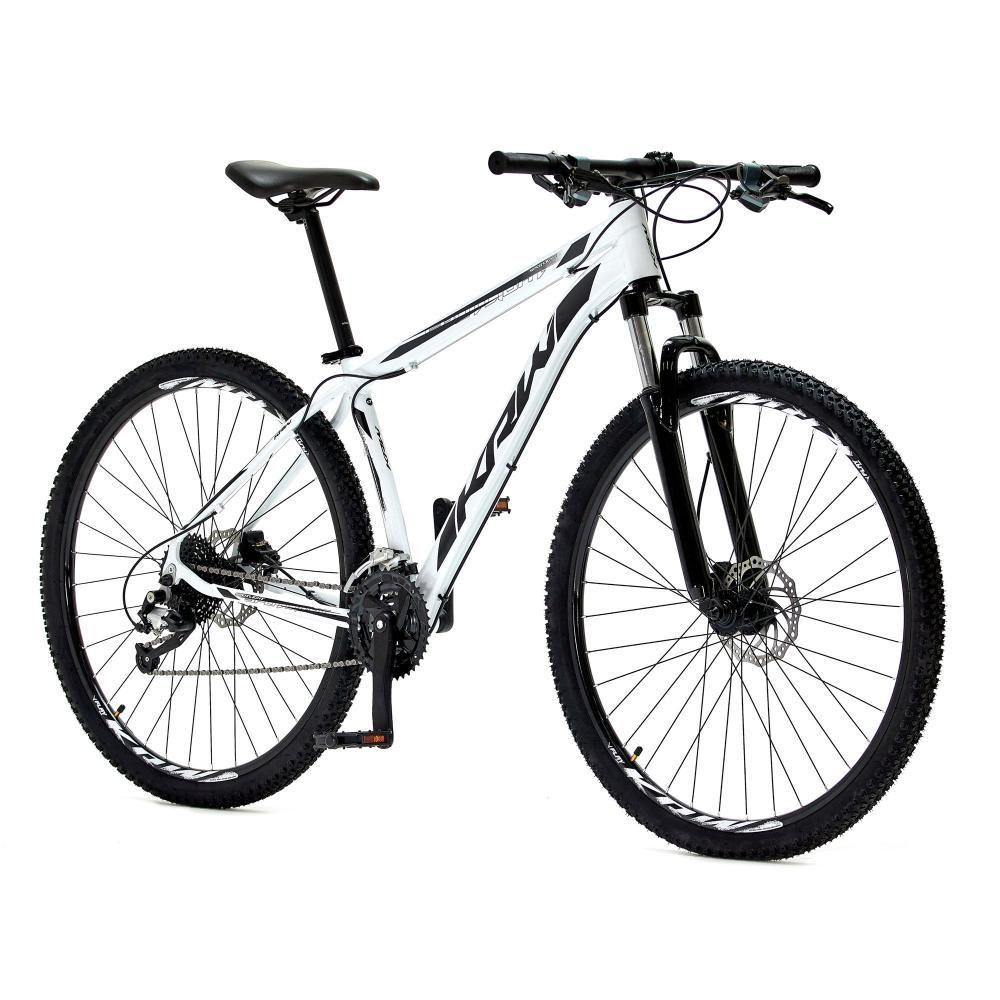 Bicicleta Aro 29 Krw Alumínio 24 Vel Freio A Disco Suspensão Dianteira S1 19 Branco-Preto