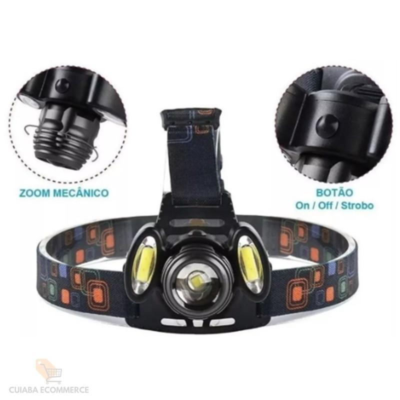 Miniatura Farol Bicicleta Bike Cabeça 3 Led Foco Recarregável Lanterna