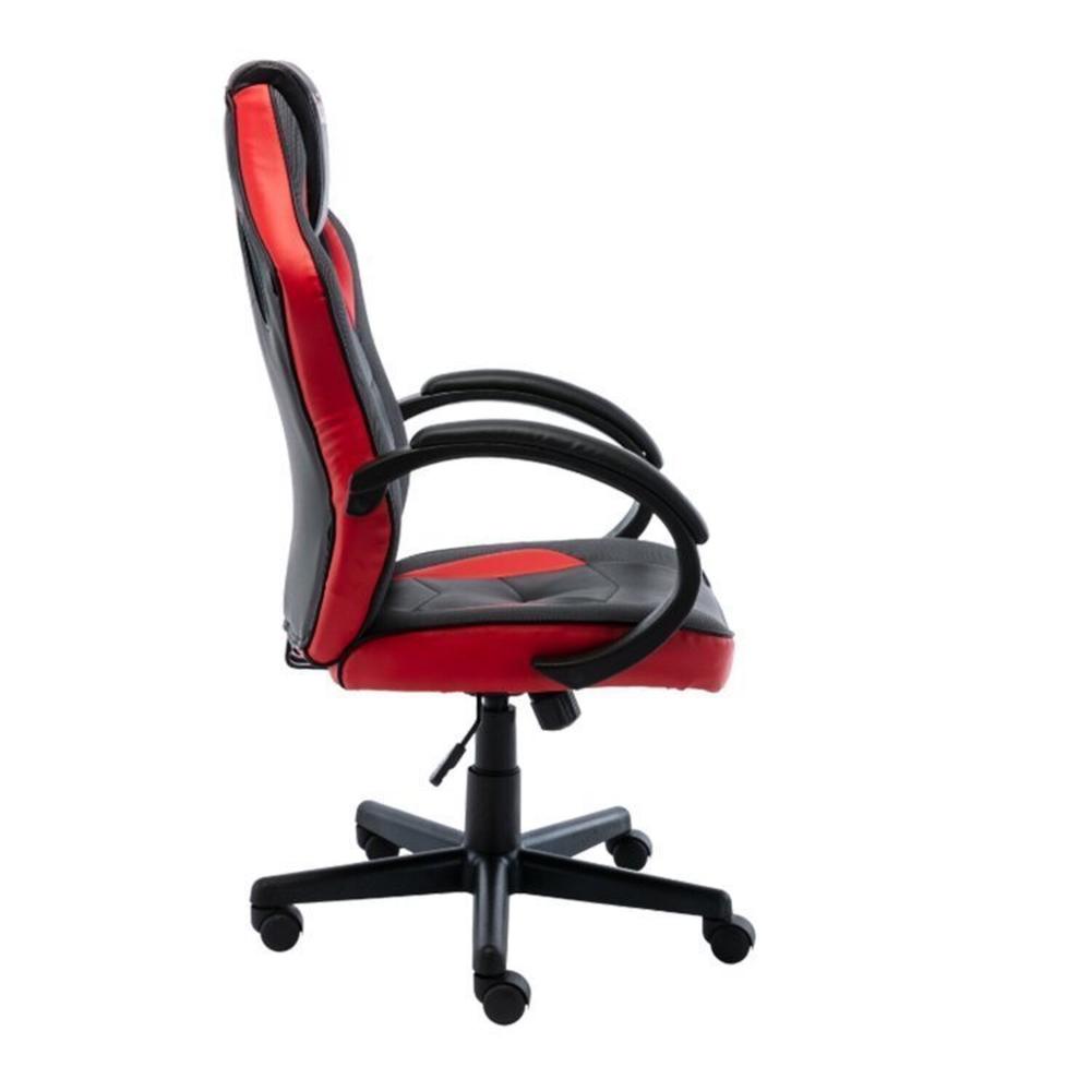Miniatura Kit 2 Cadeiras Gamer Giratória Regulavel Quest Preto/Vermelho