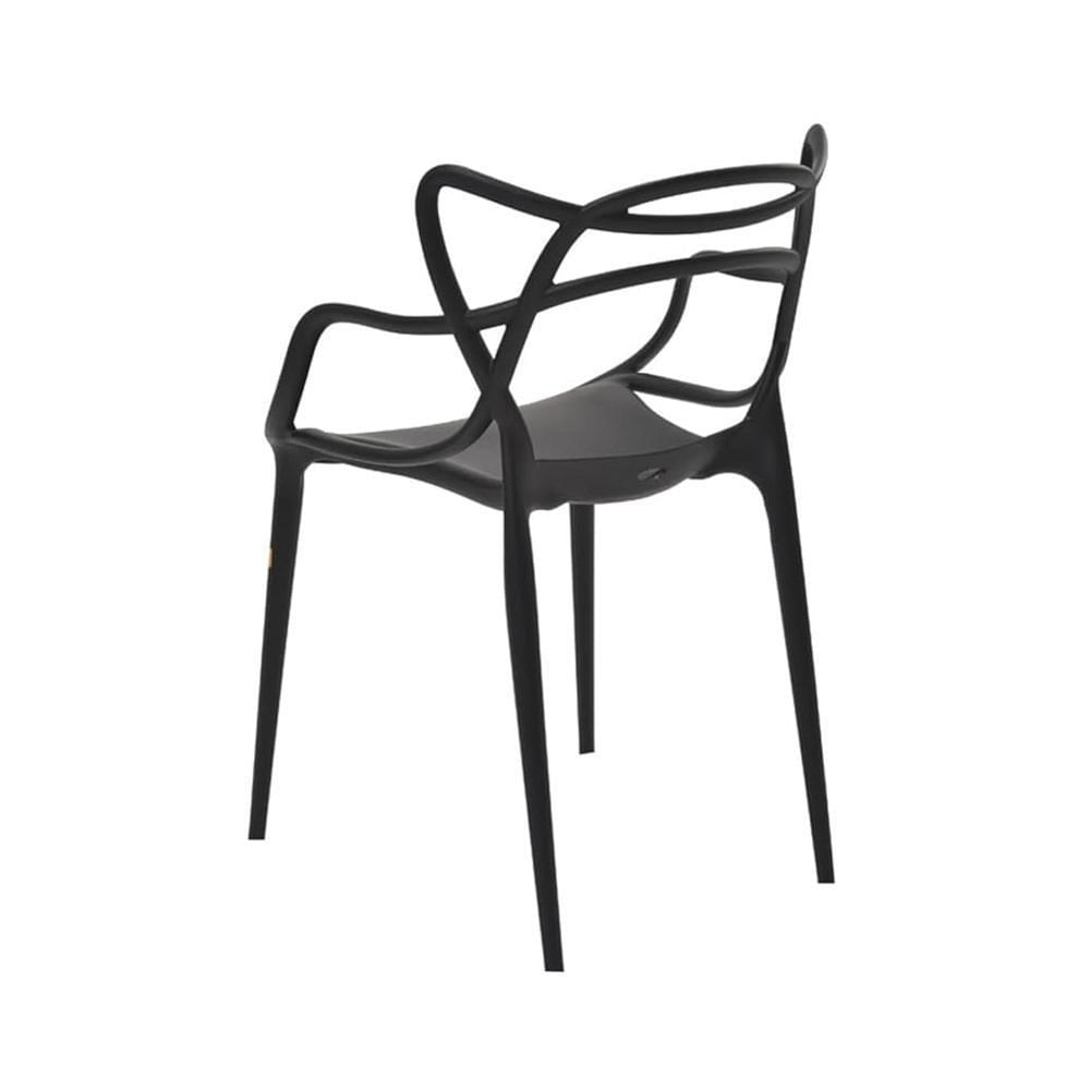 Miniatura Cadeira De Jantar Allegra Pp Preto Rivatti Kit 6 Unidades