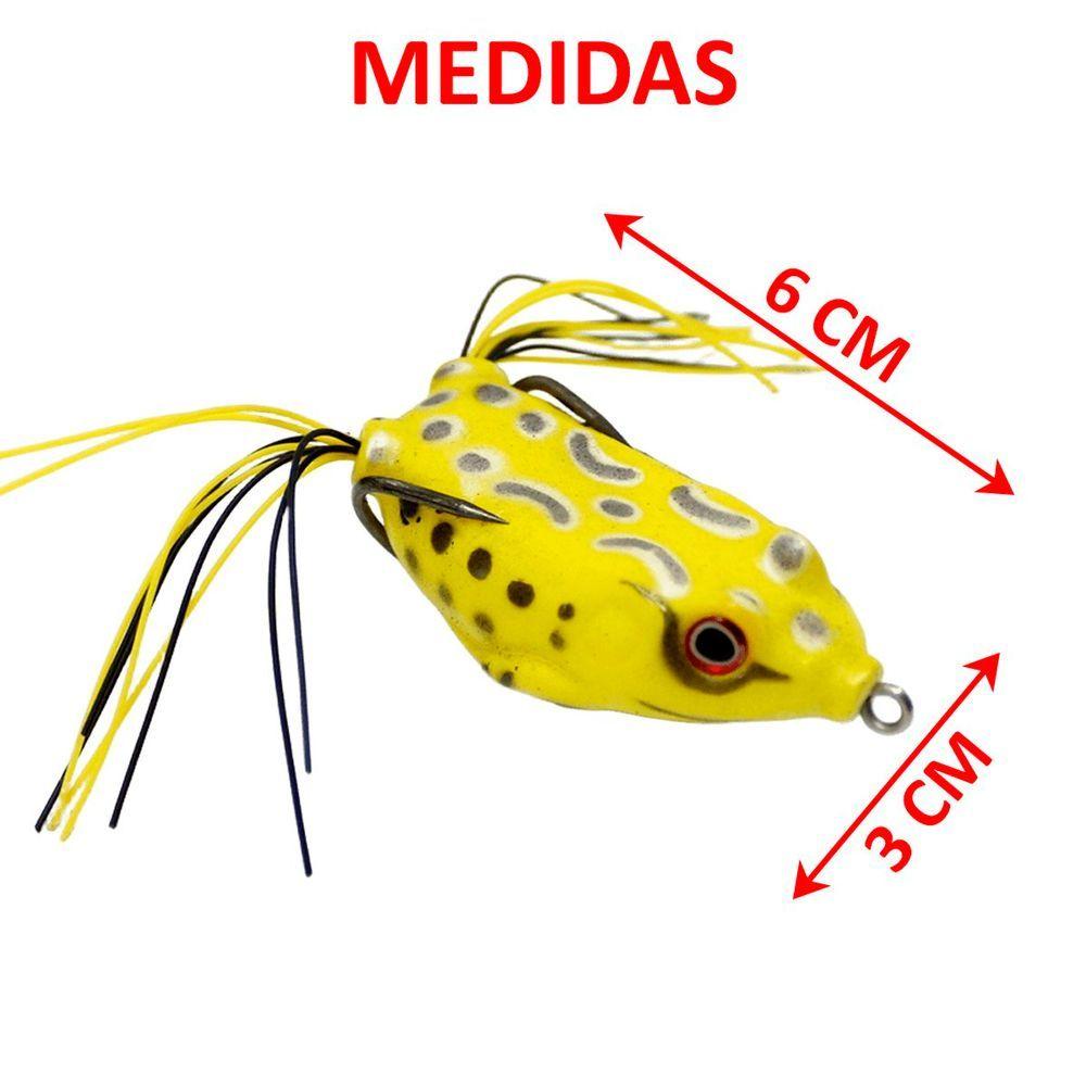 Miniatura Kit 4 Isca Anzol Sapo Artificial Equipamento Para Pesca 10g