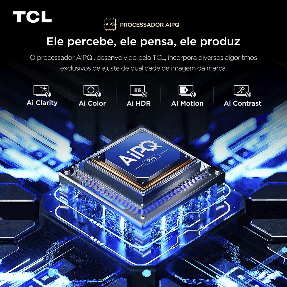 Smart TV TCL 50" QD-Mini LED 4K Android TV WiFi Bluetooth 3 HDMI Google TV 60 Hz HDR10+ 50C6KS