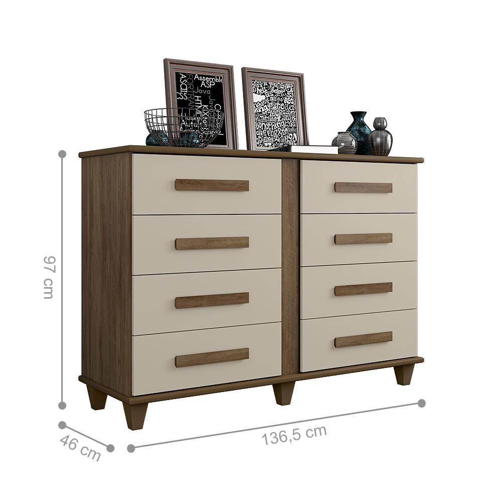 Miniatura Jogo Guarda Roupa E Cômoda Kanazawa Freijó Off White